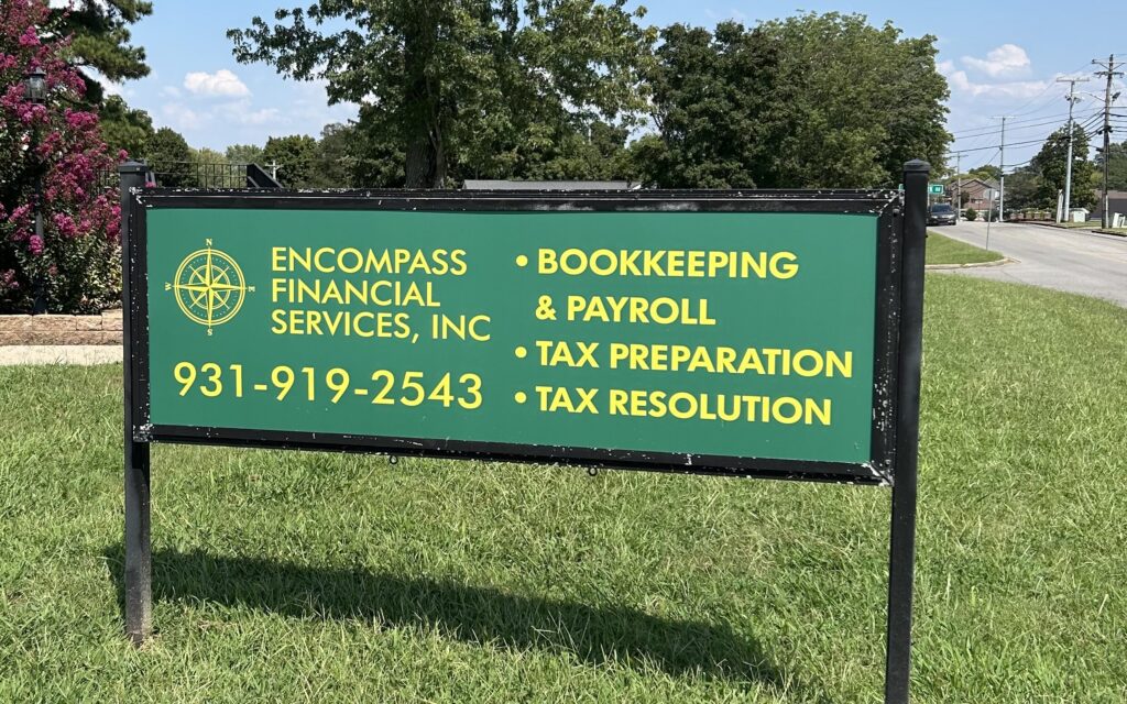 Encompass Financial Services sign on Memorial Drive